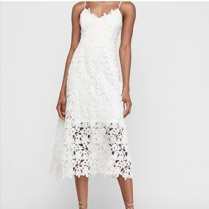 White lace midi dress
